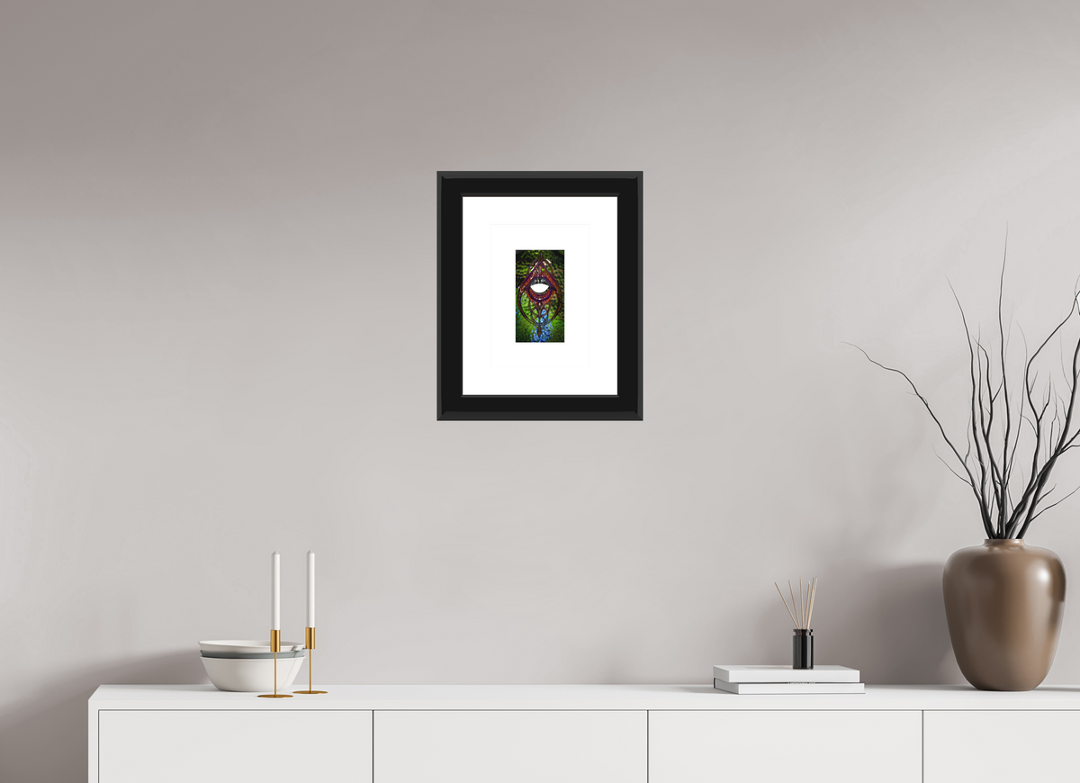 4.5 x 8″, Paper Print Matte, 2" White Border, 2" Black Frame Matte Glass Light Art