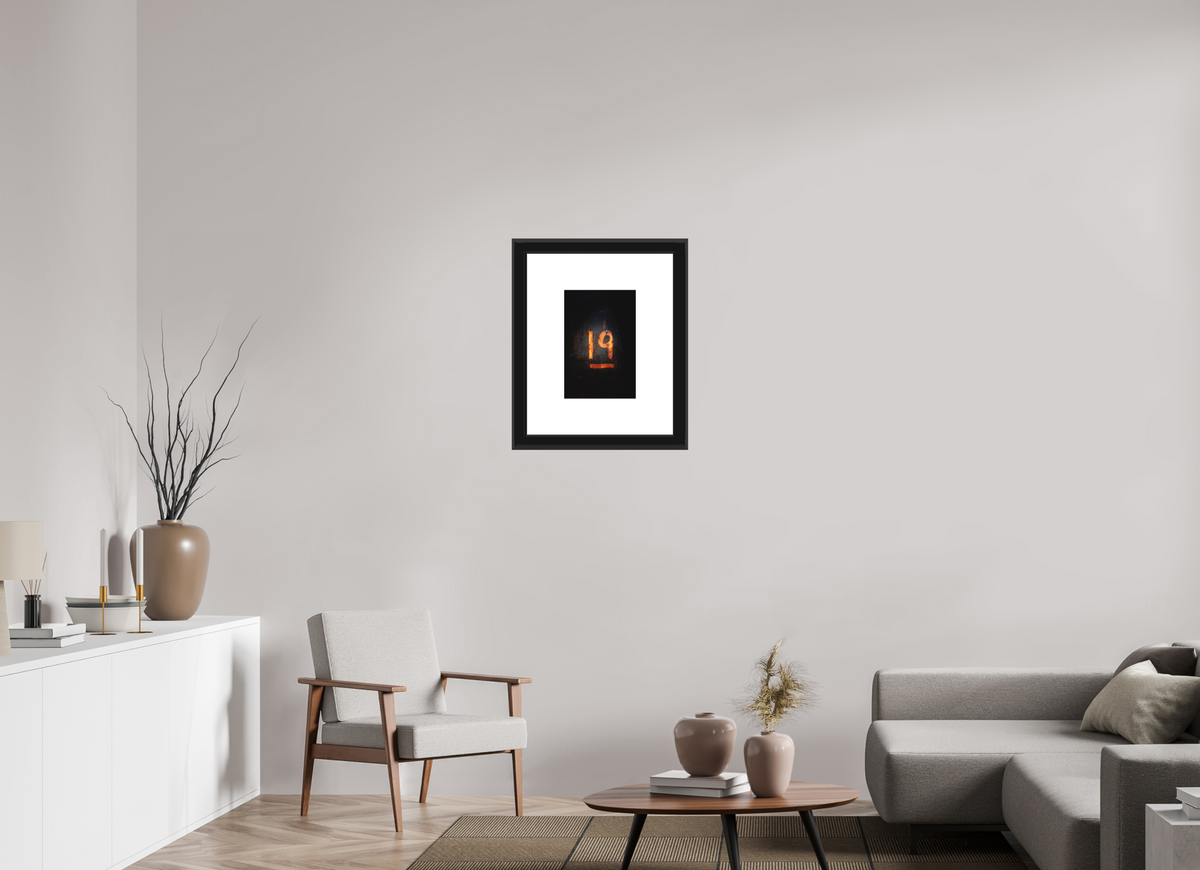 12 x 16.8″, Paper Print Matte, 2" White Border, 2" Black Frame Matte Glass "19"