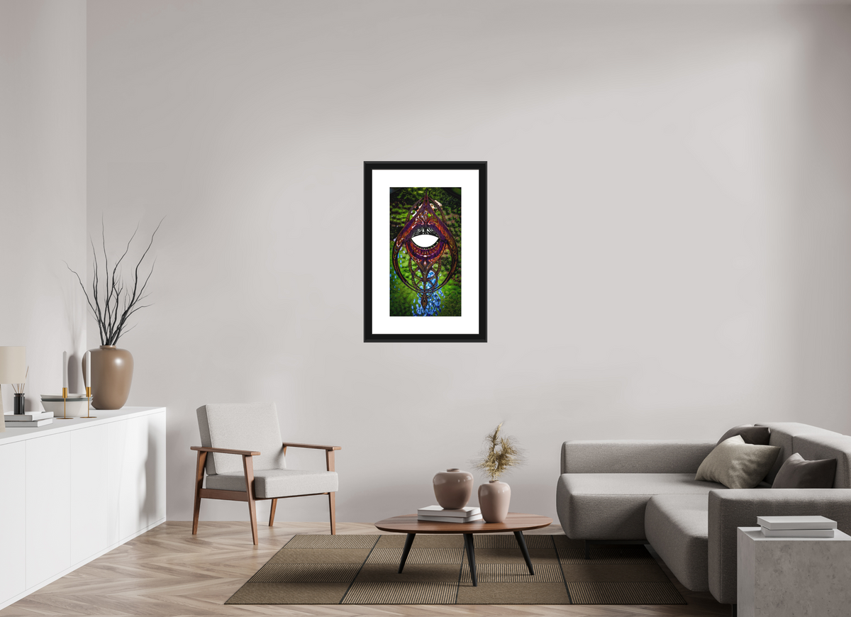 18 x 32″, Paper Print Matte, 2" White Border, 2" Black Frame Matte Glass Light Art