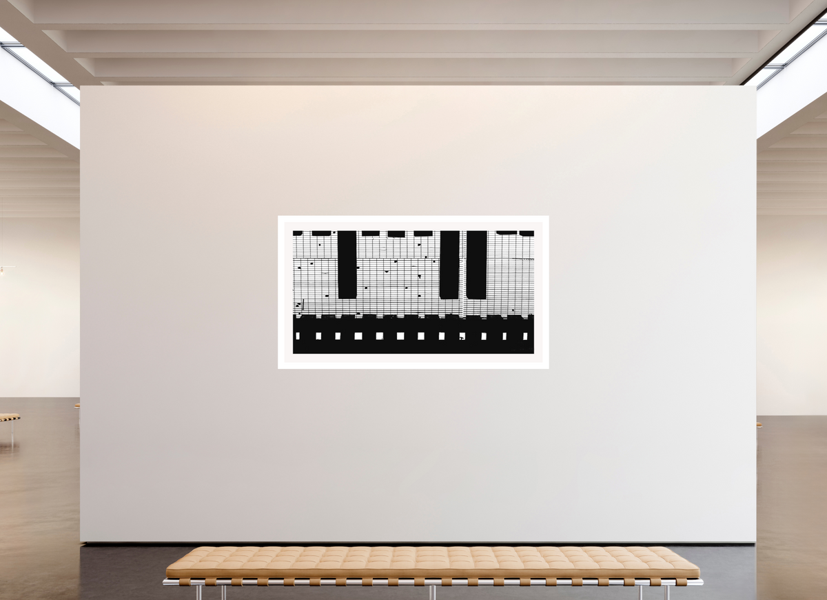 79.1 x 43″, Fuji Crystal Matte With 2" White Border Train Track Grate